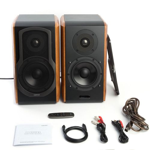  Edifier S1000DB Audiophile Active Bookshelf Speakers - Bluetooth 4.0 - Optical Input - Powered Near-Field Monitor Speaker