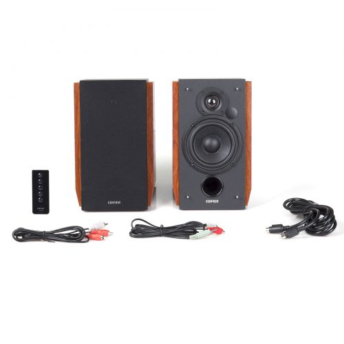  Edifier R1700BT Bluetooth Bookshelf Speakers - Active Near-field Studio Monitors - Powered Speakers 2.0 Setup Wooden Enclosure - 66w RMS