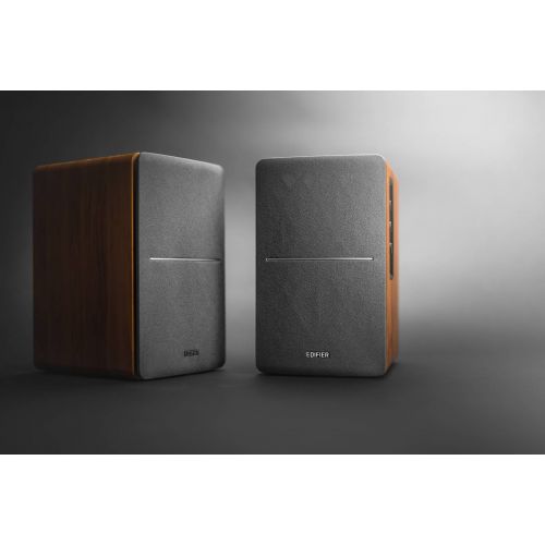  Edifier R1280DB Powered Bluetooth Bookshelf Speakers - Optical Input - Wireless Studio Monitors - 4 Inch Near Field Speaker - 42w RMS - Wood Grain