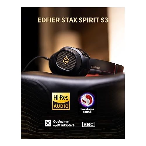  Edifier STAX Spirit S3 Wireless Planar Magnetic Headphone, Bluetooth Hi-Fi Headphone with Hi-Res & Snapdragon Sound with Mic for Audiophiles, Home, Studio