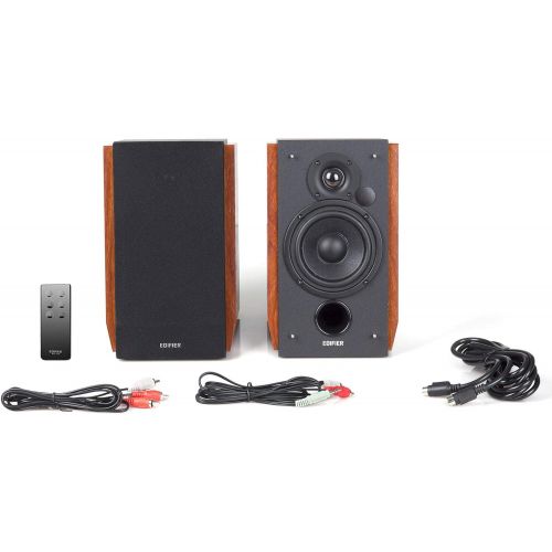  [아마존베스트]Edifier R1700BT Bluetooth Bookshelf Speakers - Active Near-Field Studio Monitors - Powered Speakers 2.0 Setup Wooden Enclosure - 66w RMS