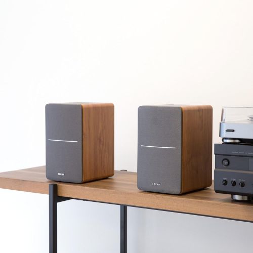  [아마존베스트]Edifier P12 Passive Bookshelf Speakers - 2-Way Speakers with Built-in Wall-Mount Bracket - Wood Color, Pair