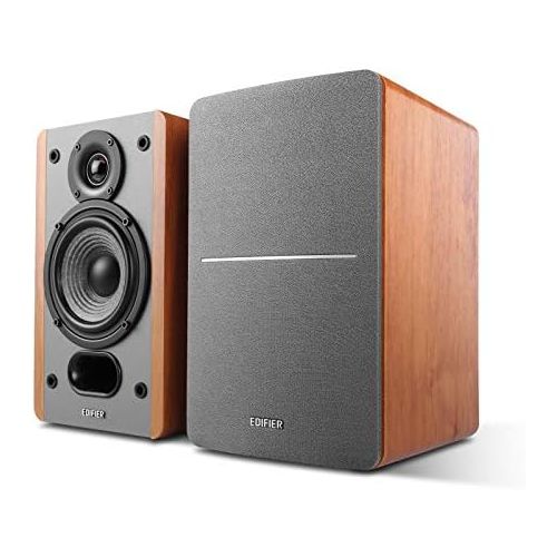  Edifier P12 Passive Bookshelf Speakers - 2-Way Speakers with Built-in Wall-Mount Bracket - Wood Color, Pair