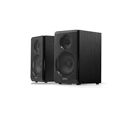  Edifier R33BT Active Bluetooth Computer Speakers - 2.0 Bookshelf Speaker - Powered Studio Monitor, Black - Pair