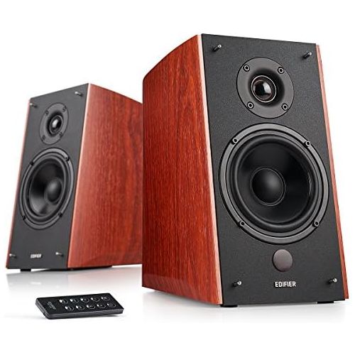  Edifier R2000DB Powered Bluetooth Bookshelf Speakers - Near-Field Studio Monitors - Optical Input - 120 Watts RMS - Wood