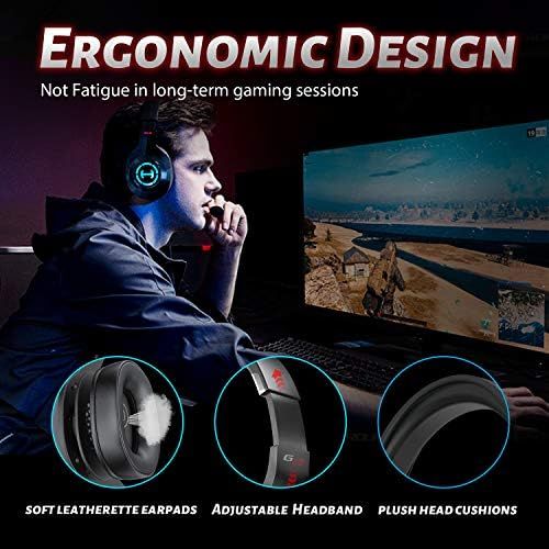  Edifier G2II Gaming Headset for PC PS4 USB Wired Gaming Headphones with 7.1 Surround Sound with Noise Canceling Microphone and RGB Light 50mm Driver Compatible with Mac Desktop PC