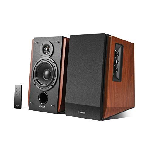  Edifier R1700BT Bluetooth Bookshelf Speakers - Active Near-Field Studio Monitors - Powered Speakers 2.0 Setup Wooden Enclosure - 66w RMS