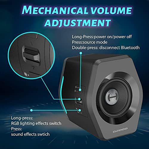  [아마존베스트]Edifier G2000 PC Computer Speakers for Desktop, Gaming, Laptop, Mac,Woofer Speakers Bluetooth, Bass Multimedia Speakers USB with subwoofer, RGB Lights, 3.5mm AUX inputs,Black