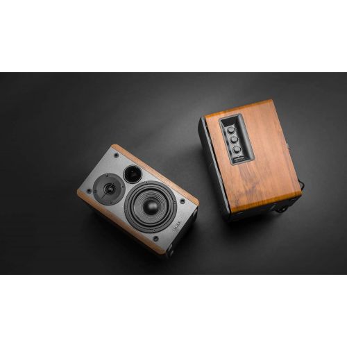  [아마존베스트]Edifier R1280DB Powered Bluetooth Bookshelf Speakers - Optical Input - Wireless Studio Monitors - 4 Inch Near Field Speaker - 42w RMS - Wood Grain