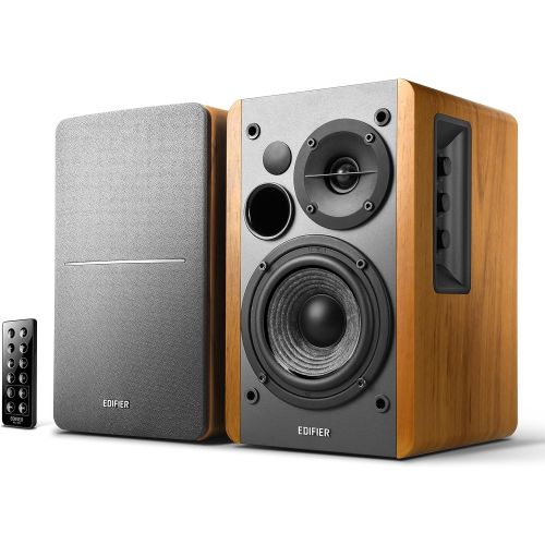  [아마존베스트]Edifier R1280DB Powered Bluetooth Bookshelf Speakers - Optical Input - Wireless Studio Monitors - 4 Inch Near Field Speaker - 42w RMS - Wood Grain