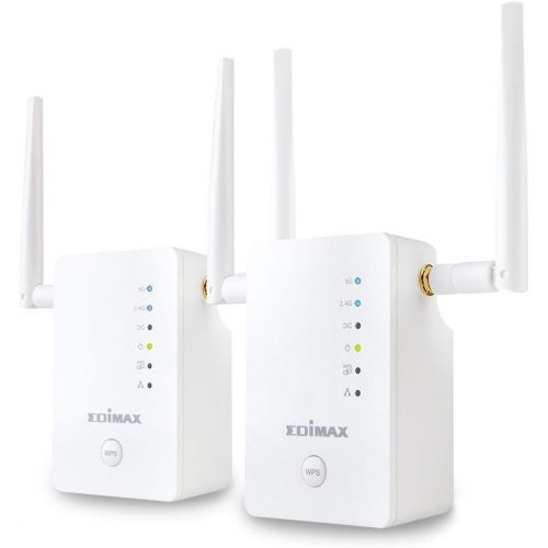  Edimax Gemini Wi-Fi Roaming Kit, Two AC1200 Wi-Fi Extenders with Smart Roaming, White