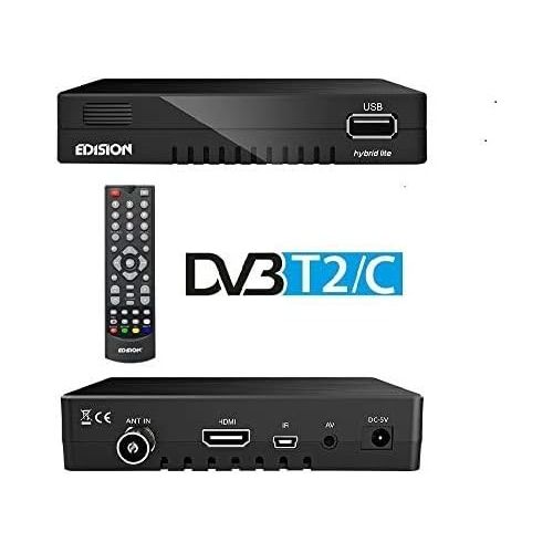  Edision Progressive Hybrid Lite DVB C/T Cable / Terrestrial Receiver for Digital Cable and Terrestrial TV (Full HD, HDMI, USB 2.0, Media player, wireless optional)