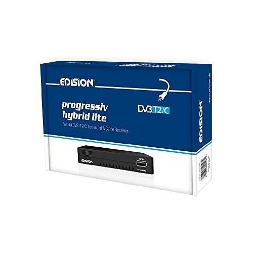  Edision Progressive Hybrid Lite DVB C/T Cable / Terrestrial Receiver for Digital Cable and Terrestrial TV (Full HD, HDMI, USB 2.0, Media player, wireless optional)