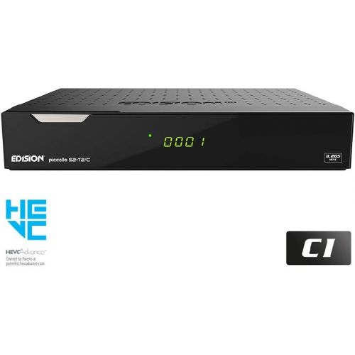  Edision PICCOLLO S2+T2/C Combo Receiver H.265/HEVC (DVB S2, DVB T2, DVB C) CI Full HD USB Black