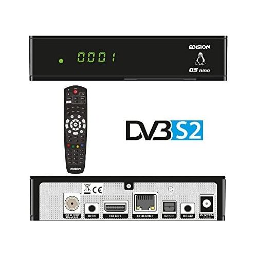  Edision OS NINO+ Full HD Satellite Linux E2 Receiver Black with WiFi Cable and HDMI Cable