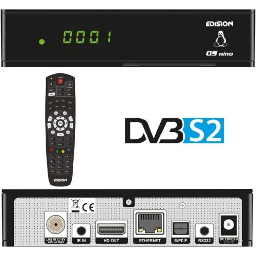  Edision OS NINO+ Full HD Satellite Linux E2 Receiver Black with WiFi Cable and HDMI Cable