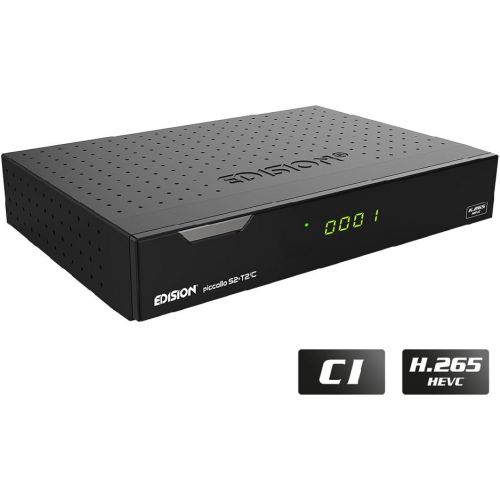  Edision Piccollo S2+T2/C Combo Receiver H.265/HEVC (DVB S2, DVB T2, DVB C) CI Full HD USB Black with HDMI Cable