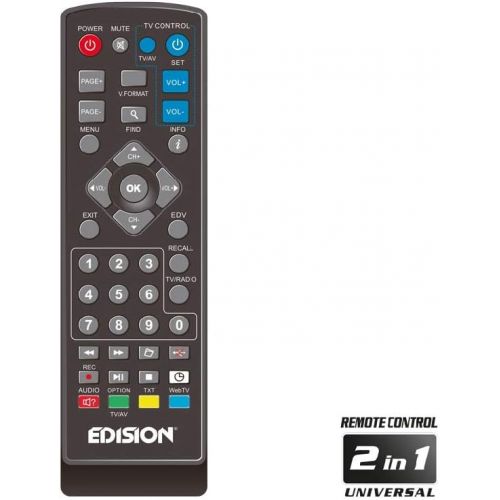  EDISION Picco Cable Full HD Cable Receiver 1x DVB C, LAN, USB, HDMI, SCART, S/PDIF, IR Eye, Card Reader, 2 in 1 Remote Control) Black