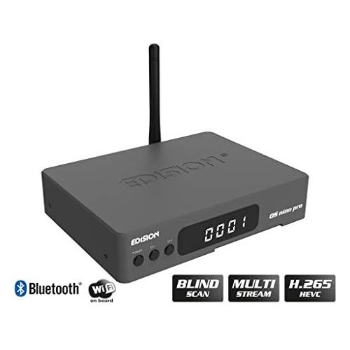  EDISION OS NINO PRO Full HD Linux E2 Combo Receiver H.265/HEVC (1x DVB S2/X, 1x DVB T2/DVB C, Multistream, Blind Scan, WLAN Onboard, Bluetooth Onboard, 2x USB, HDMI, LAN, Linux, Ca