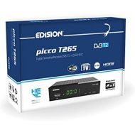 EDISION Picco T265 Full HD H.265 HEVC Terrestrial FTA Receiver T2 (1x DVB T2, USB, HDMI, SCART, S/PDIF, IR Eye, USB WiFi Support, 2 in 1 Remote Control, Black)
