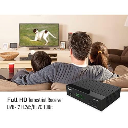  EDISION Picco T265 Full HD H.265 HEVC Terrestrial FTA Receiver T2 (1x DVB T2, USB, HDMI, SCART, S/PDIF, IR Eye, USB WiFi Support, 2 in 1 Remote Control, Black)