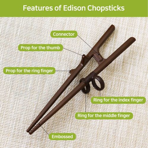  [아마존베스트]Edison Friends Training Chopsticks for Adults Left Handed | Beginner Chopsticks | Chopsticks Helper | Chopsticks for Beginners | Trainer Chopsticks | Easy Chopsticks | Practice Cho