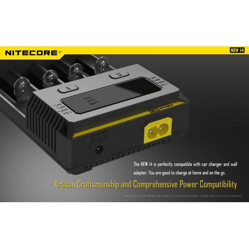  [아마존베스트]NITECORE New i4 battery Charger For Li-ion / IMR / Ni-MH/ Ni-Cd 18650 18350 16340 RCR123 14500 AA AAA D C w/ Ac and 12V DC (Car) power cords, EdisonBright BBX3 battery box, 2 X AA