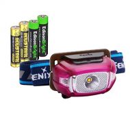 EdisonBright Fenix HL15 200 Lumen CREE LED Light Weight Jogging Headlamp (Puple Color Body) with 2 X AAA Alkaline Battery Bundle