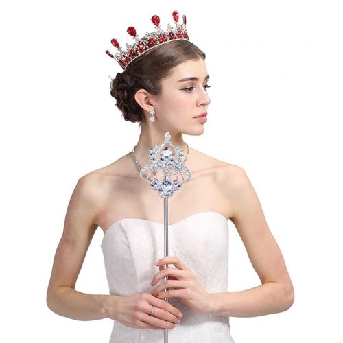  Edith qi Magic Wand Tulip Lotus Scepter Rhinestone for Wedding Costume Party Festival