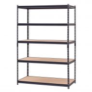 Edsal Muscle Rack 48W x 24D x 72H 5-Shelf Steel Shelving, Black