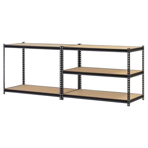  Edsal Muscle Rack 48W x 24D x 72H 5-Shelf Steel Shelving, Black