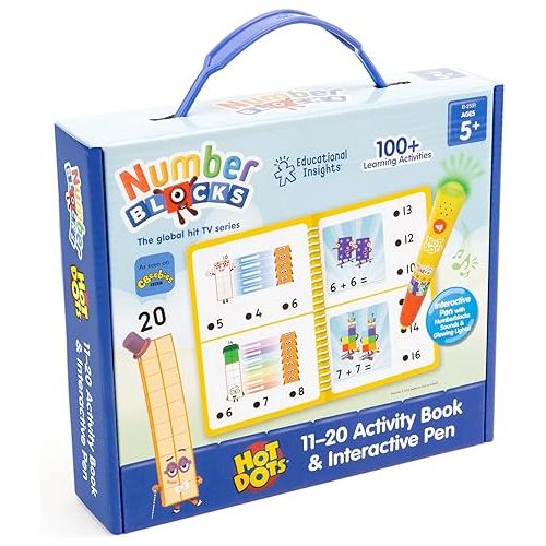  Educational Insights Hot Dots Numberblocks Workbook Numbers 11-20 with Interactive Pen, 60+ Activities, Gift for Kids Ages 5+