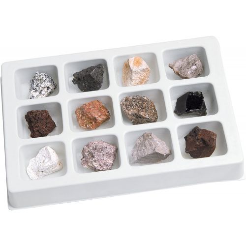  Educational Insights Igneous Rock Collection, Ages 8 and up, Set of 12 Handpicked Specimens in a Storage Tray