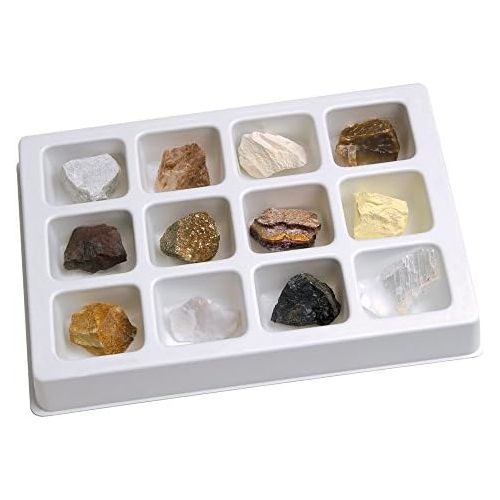  Educational Insights Mineral collections, Ages 8 and Up, (12 Handpicked Specimens in Storage Tray)