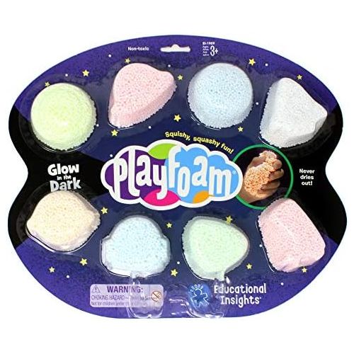  [아마존베스트]Educational Insights Playfoam Glow-in-the-Dark 8-Pack: Original Playfoam, Sensory Play that Never Dries Out