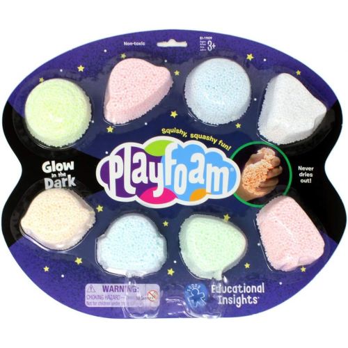  [아마존베스트]Educational Insights Playfoam Glow-in-the-Dark 8-Pack: Original Playfoam, Sensory Play that Never Dries Out