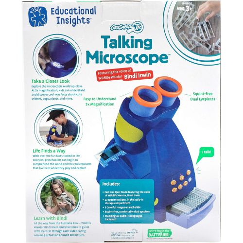  [아마존베스트]Educational Insights GeoSafari Jr. Talking Microscope, Featuring Bindi Irwin - Microscope for Kids