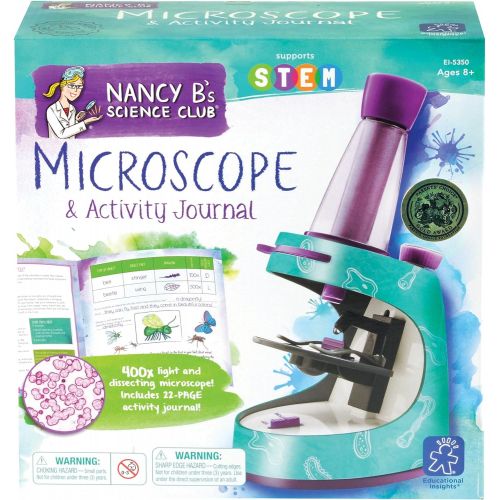  [아마존베스트]Educational Insights Nancy Bs Science Club Microscope and 22-Page Activity Journal, 400x Magnification, Science for Kids