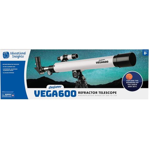  Educational Insights GeoSafari Vega 600 Telescope, Telescope for Kids & Adults Beginners, Supports STEM Learning, Great to Explore Space, Moon, Stars