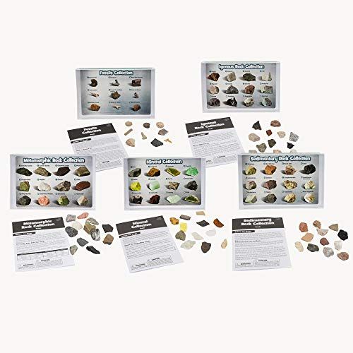  Educational Insights Complete Rock, Mineral, and Fossil Collection, Ages 8 and up, (57 pieces with storage tray)