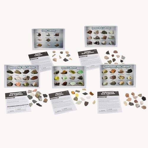  Educational Insights Complete Rock, Mineral, and Fossil Collection, Ages 8 and up, (57 pieces with storage tray)