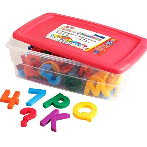  Educational Insights Multicolored Jumbo AlphaMagnets & MathMagnets, Ages 4 and up, (100 Pieces)