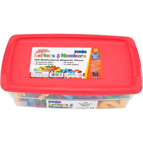  Educational Insights Multicolored Jumbo AlphaMagnets & MathMagnets, Ages 4 and up, (100 Pieces)