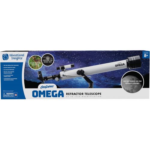  Educational Insights GeoSafari Omega Refractor Telescope, Telescope for Kids & Adults, Supports STEM Learning, Great To Explore Space, Moon, & Stars