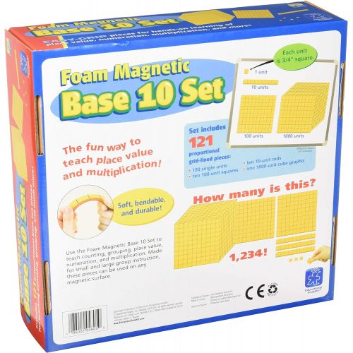  Educational Insights Foam Magnetic Base 10 Set, Giant Size, Easy to Grip, Ages 10 and up, (121 Pieces)