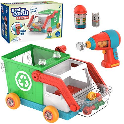  Educational Insights Design & Drill Bolt Buddies Pick-it-Up Truck │Fine Motor Skills & STEM Toy │Perfect Drill Toy for 3+