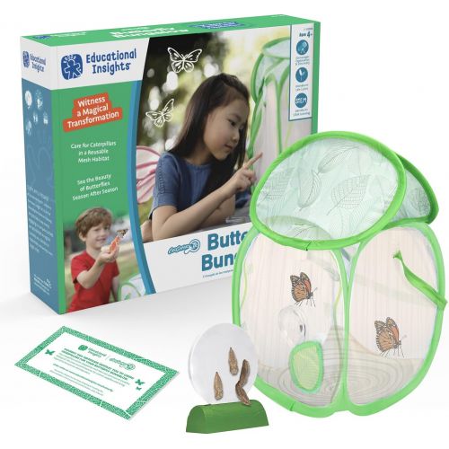  Educational Insights GeoSafari Jr. Butterfly Bungalow, Habitat To Grow Butterflies From Caterpillars, Science Project, Ages 4+