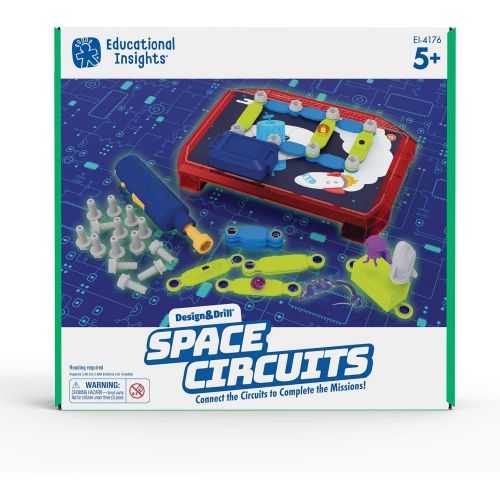  Educational Insights Design & Drill Space Circuits - Circuits for Beginners, STEM Toy, 52 Piece Kit