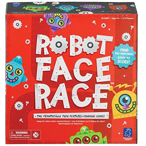  Educational Insights Robot Face Race, Fast Paced Color Recognition Matching Game, for Ages 4+