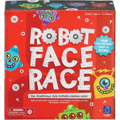  Educational Insights Robot Face Race, Fast Paced Color Recognition Matching Game, for Ages 4+